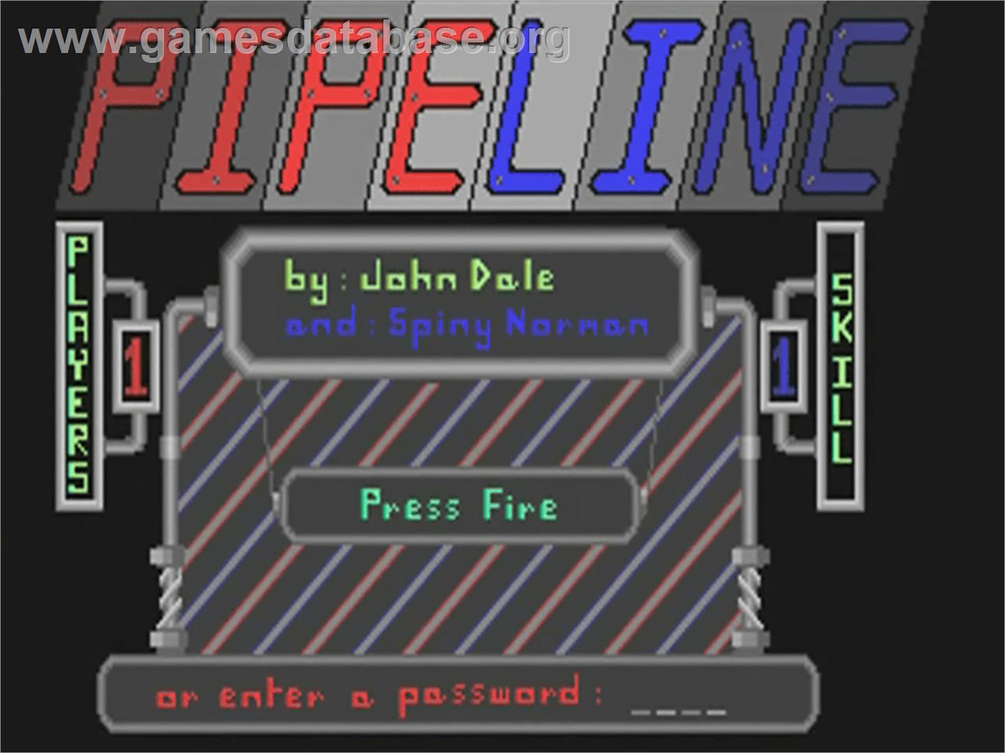 Pipeline - Commodore Amiga - Artwork - Title Screen