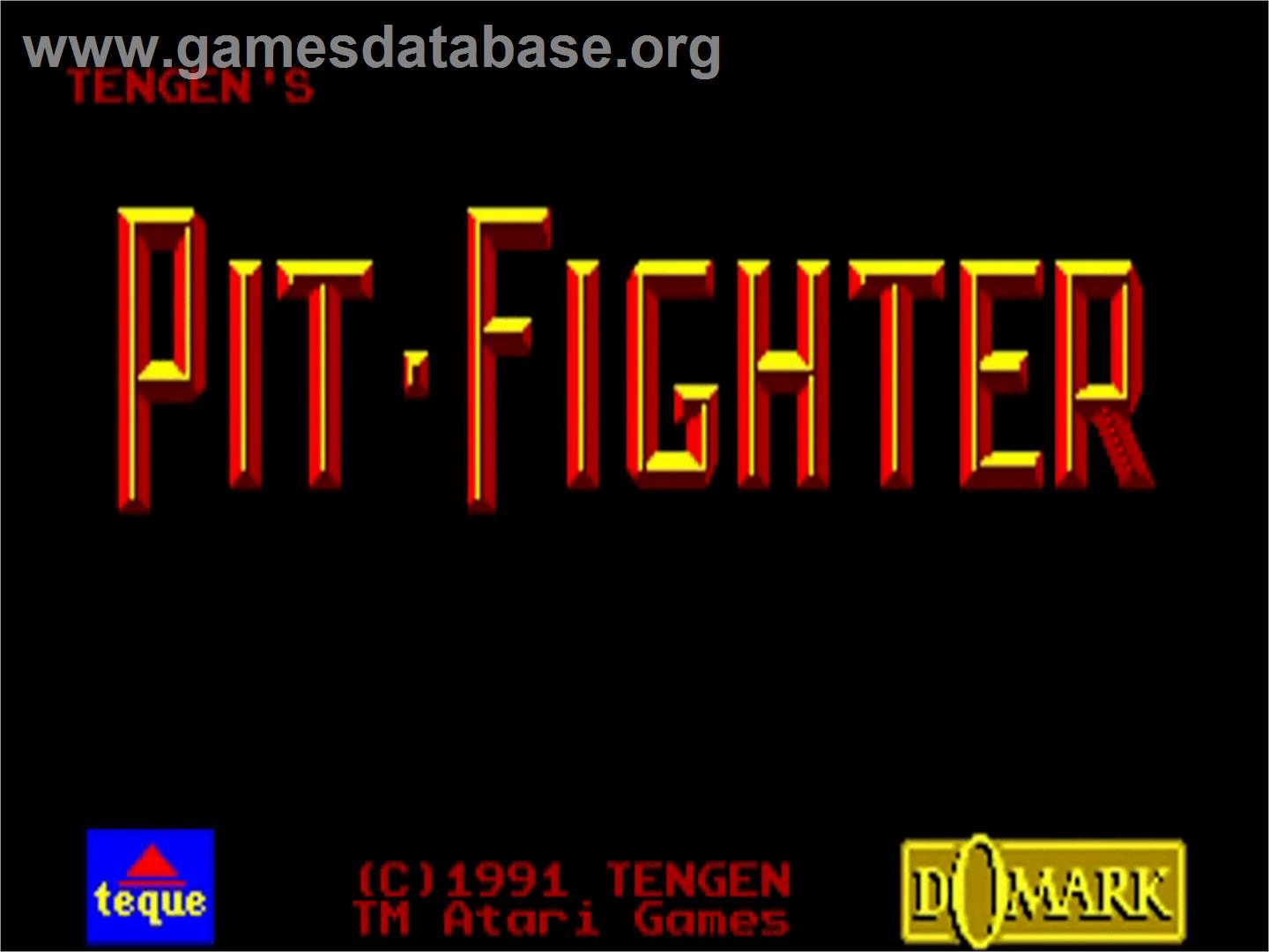 Pit-fighter - Commodore Amiga - Artwork - Title Screen