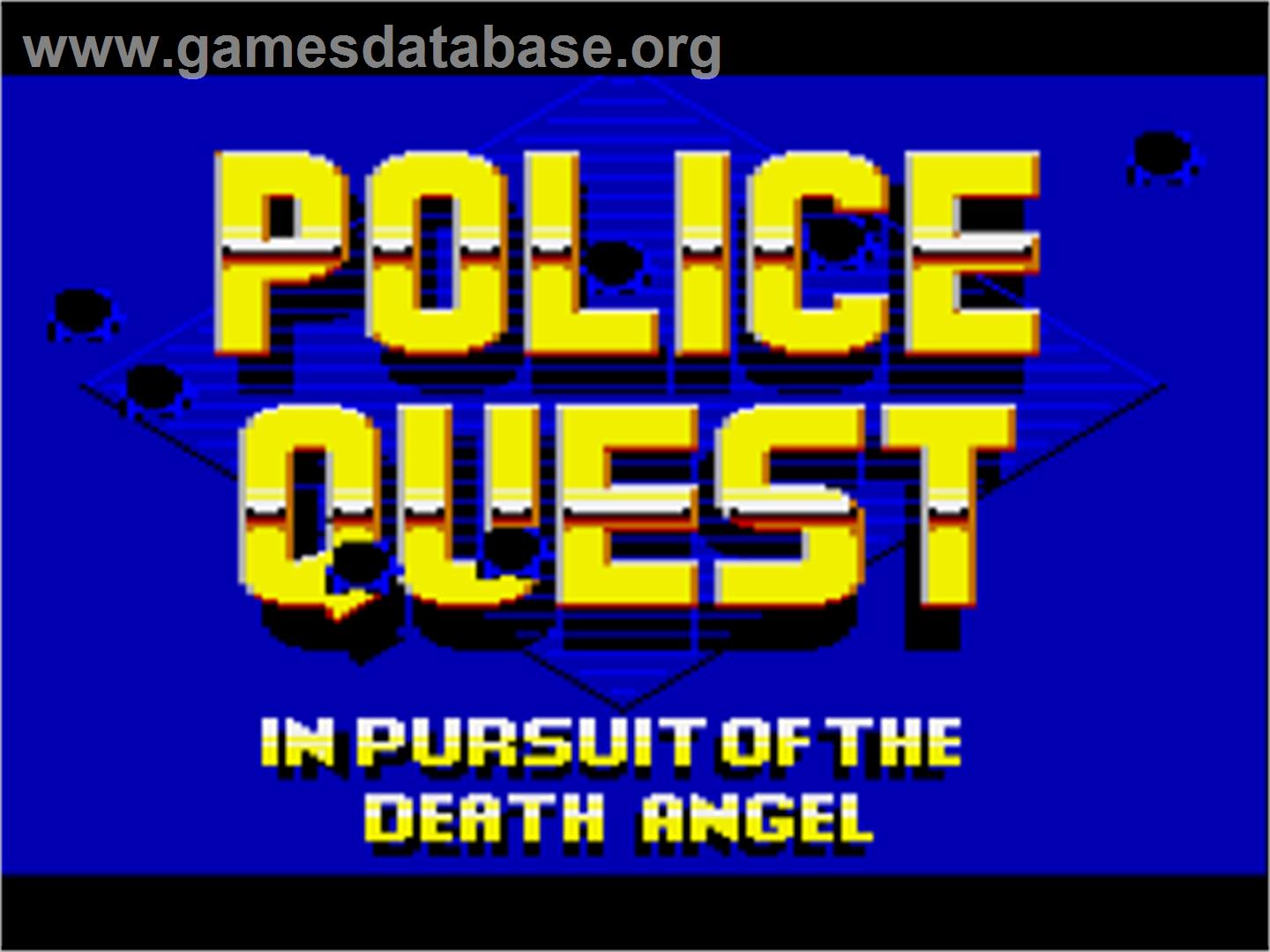 Police Quest: In Pursuit of the Death Angel - Commodore Amiga - Artwork - Title Screen