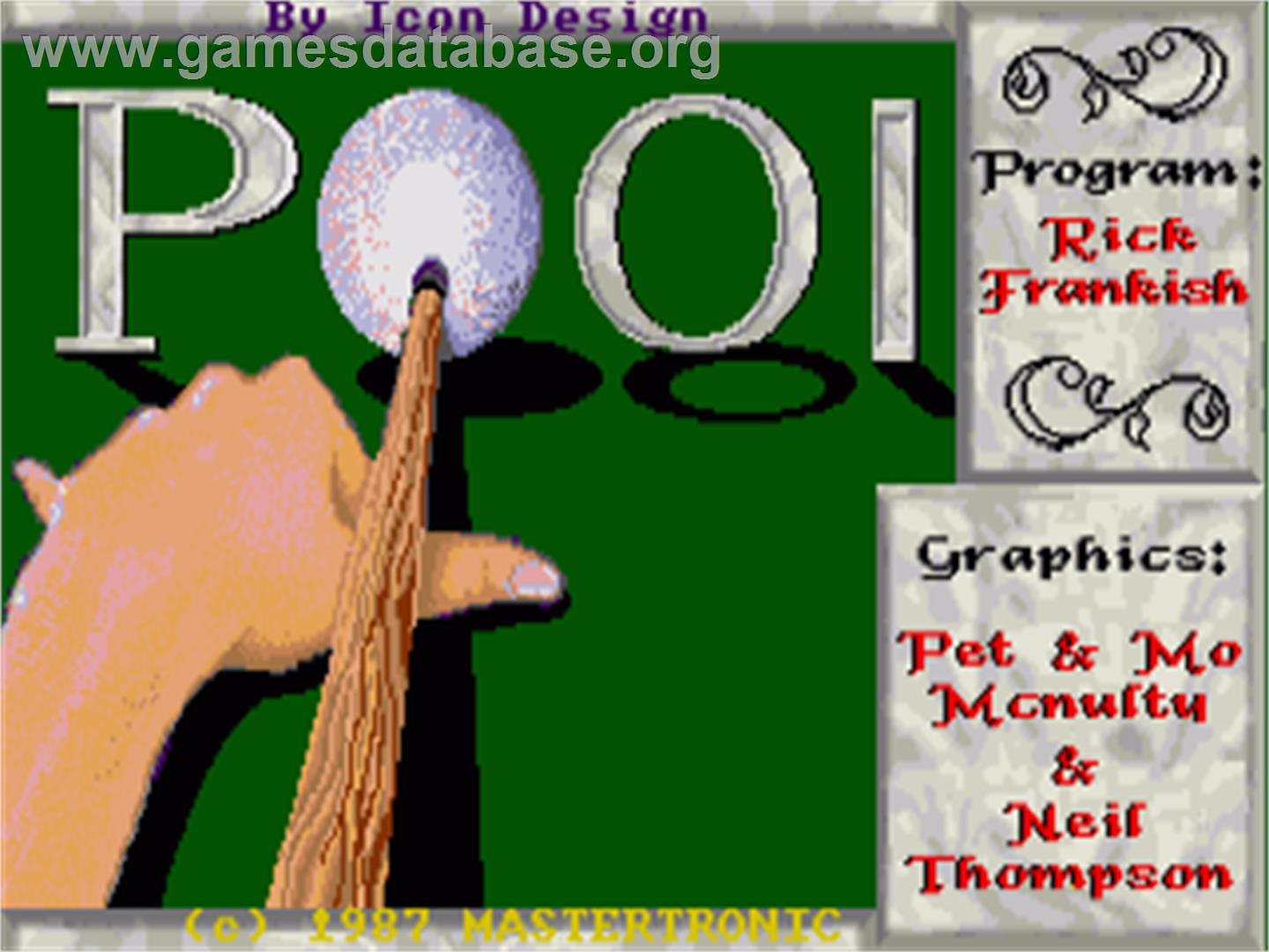 Pool - Commodore Amiga - Artwork - Title Screen