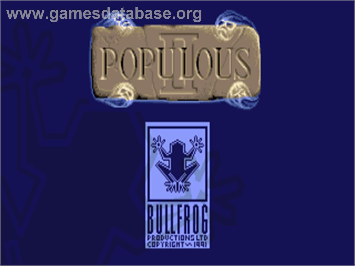 Populous 2 - Trials Of The Olympian Gods - Commodore Amiga - Artwork - Title Screen