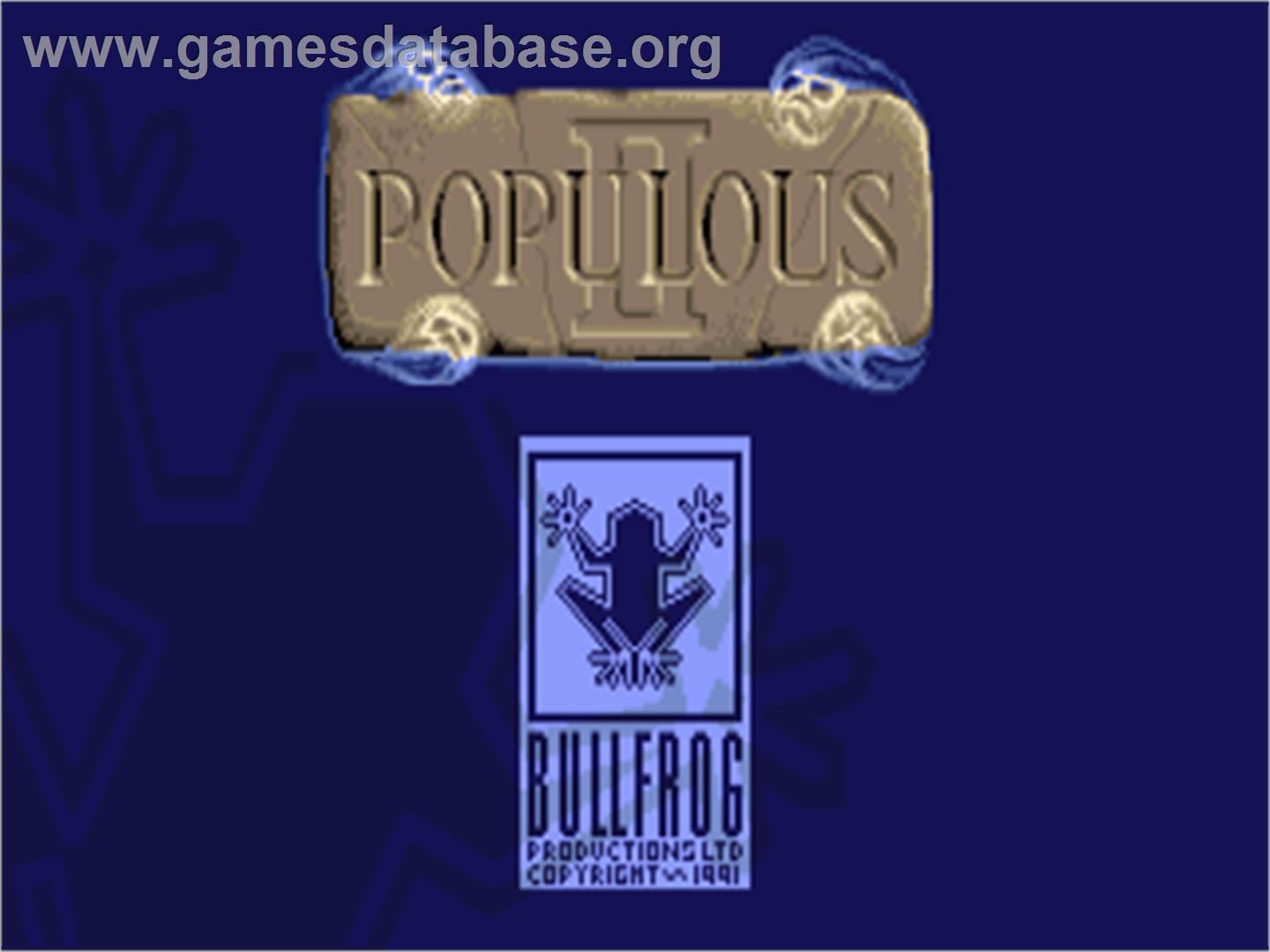 Populous II: Trials of the Olympian Gods - Commodore Amiga - Artwork - Title Screen