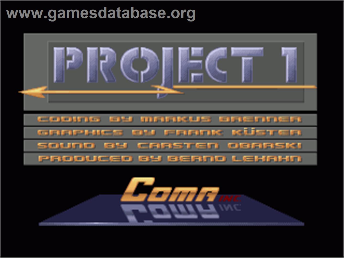 Project One - Commodore Amiga - Artwork - Title Screen