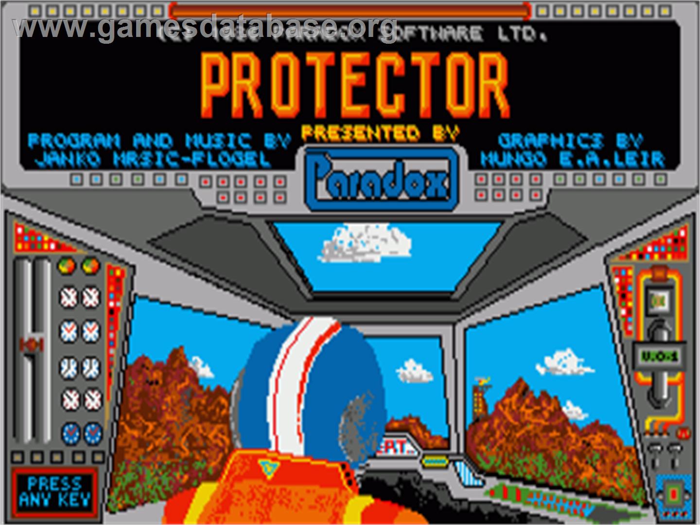 Protector ( Mastertronic) - Commodore Amiga - Artwork - Title Screen