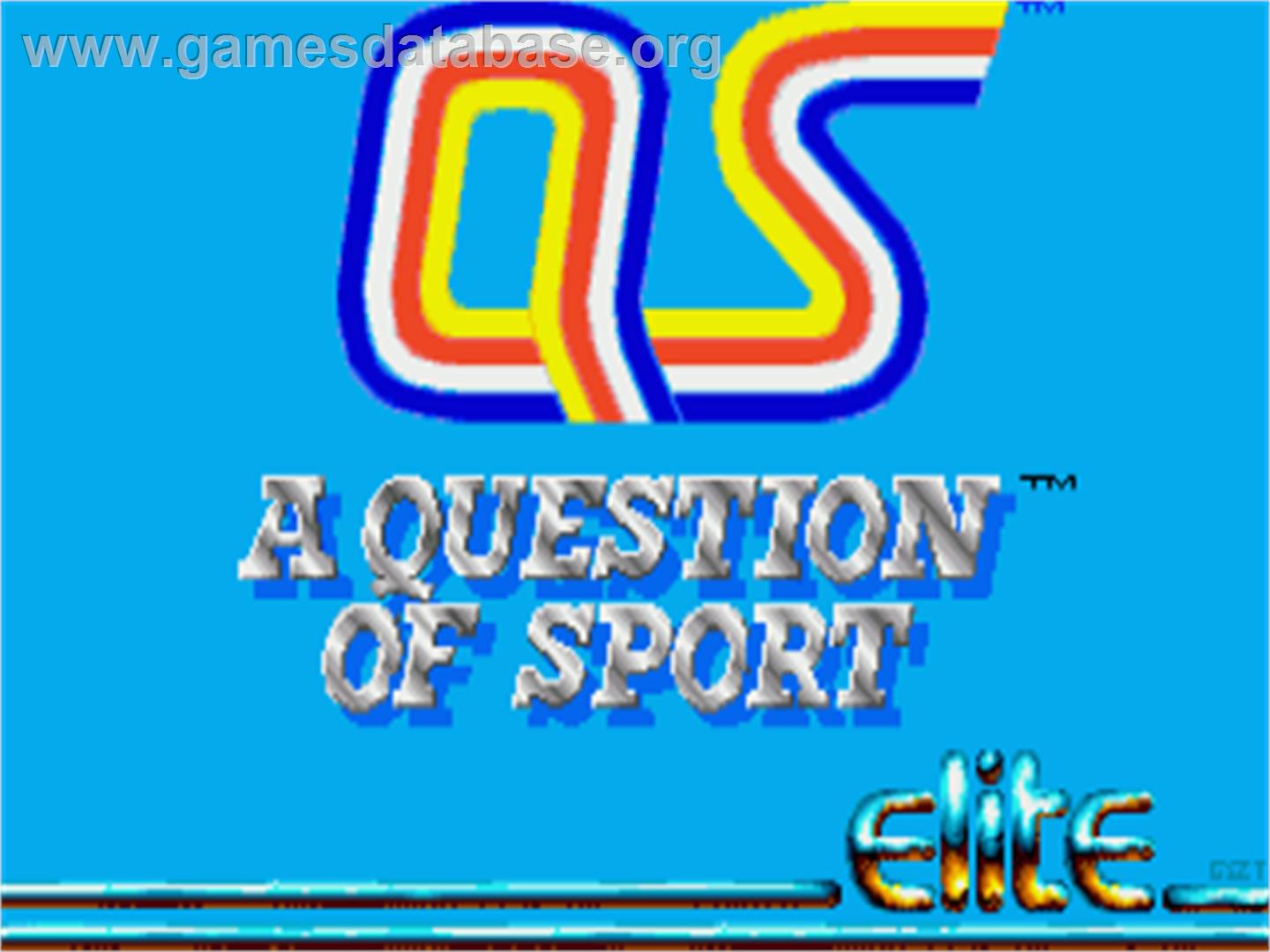 Question Of Sport, A - Commodore Amiga - Artwork - Title Screen