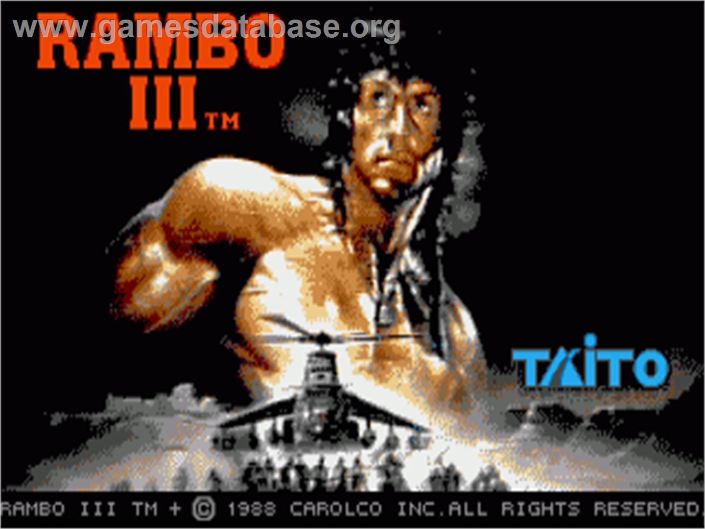 Rambo 3 - Commodore Amiga - Artwork - Title Screen