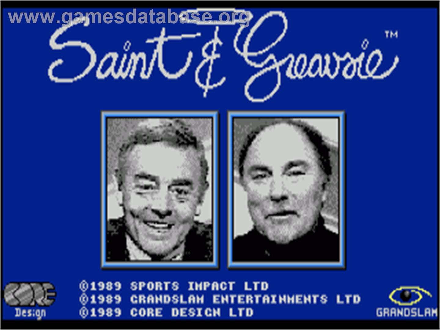 Saint And Greavsie - Commodore Amiga - Artwork - Title Screen