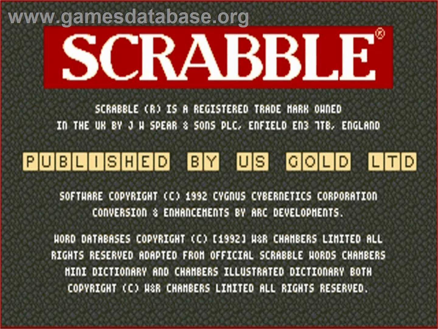 Scrabble - Commodore Amiga - Artwork - Title Screen