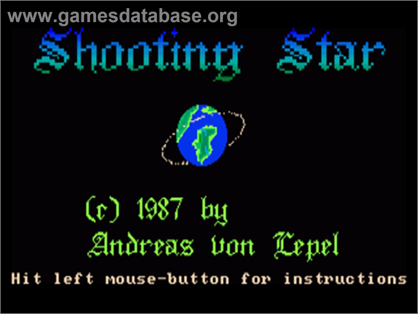 Shooting Star - Commodore Amiga - Artwork - Title Screen