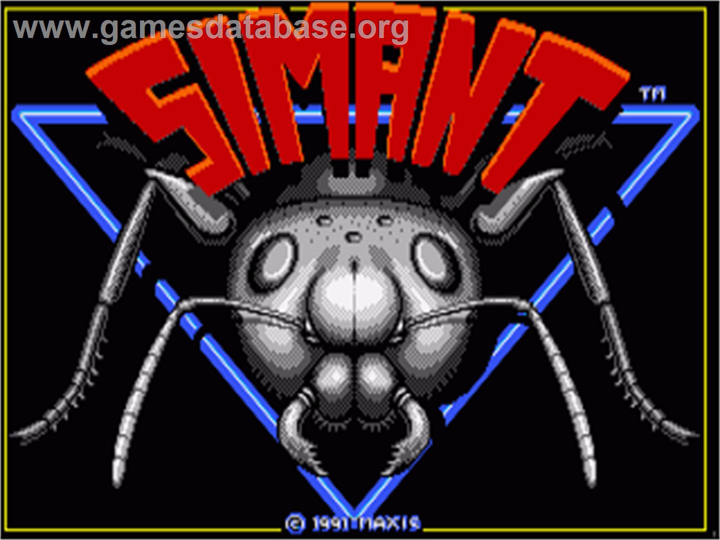 Sim Ant: The Electronic Ant Colony - Commodore Amiga - Artwork - Title Screen