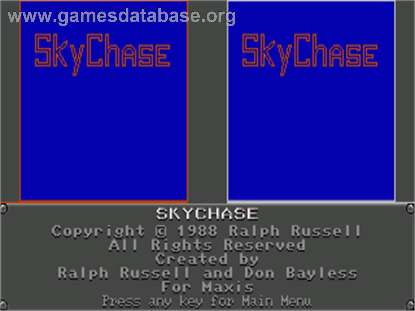 Sky Chase - Commodore Amiga - Artwork - Title Screen