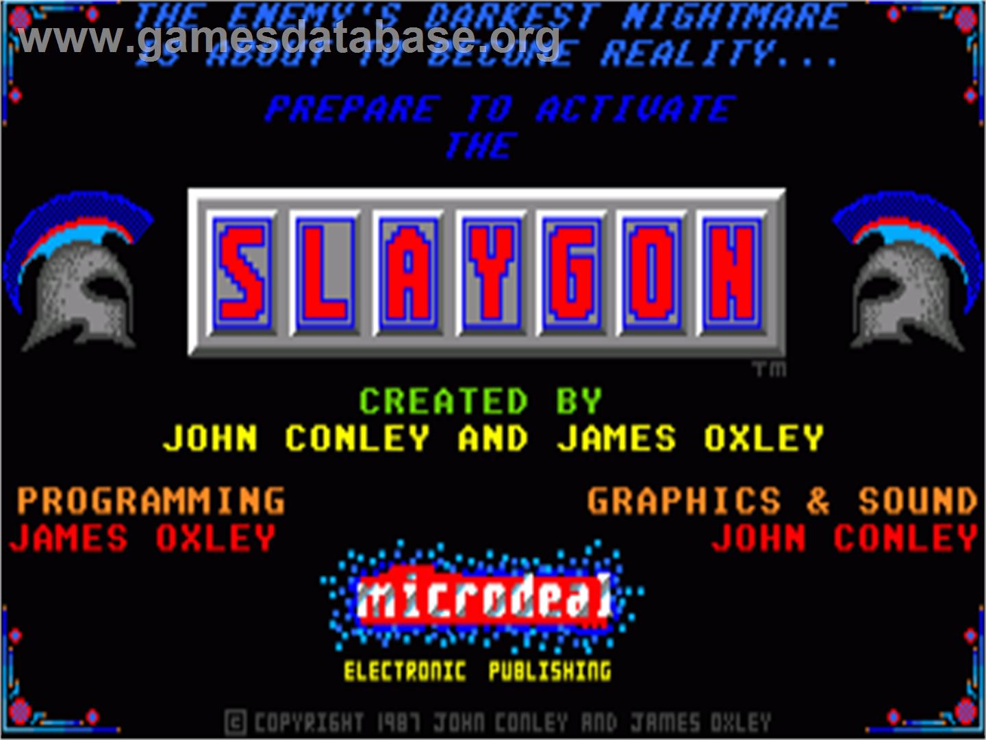 Slaygon - Commodore Amiga - Artwork - Title Screen
