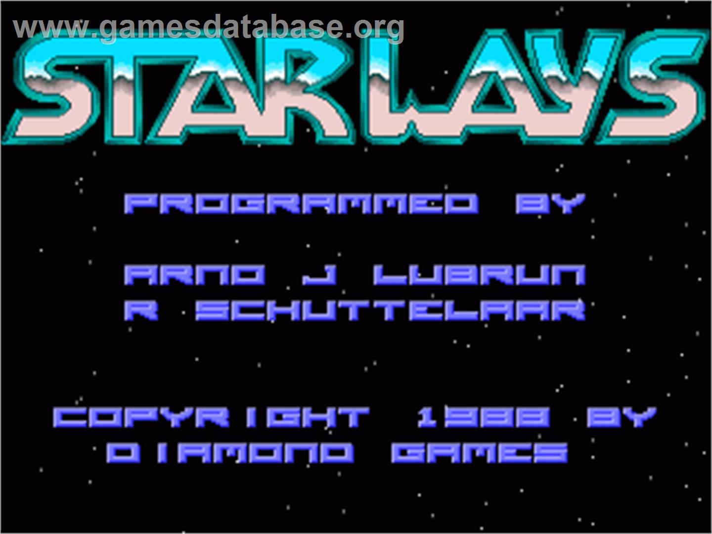 Starways - Commodore Amiga - Artwork - Title Screen