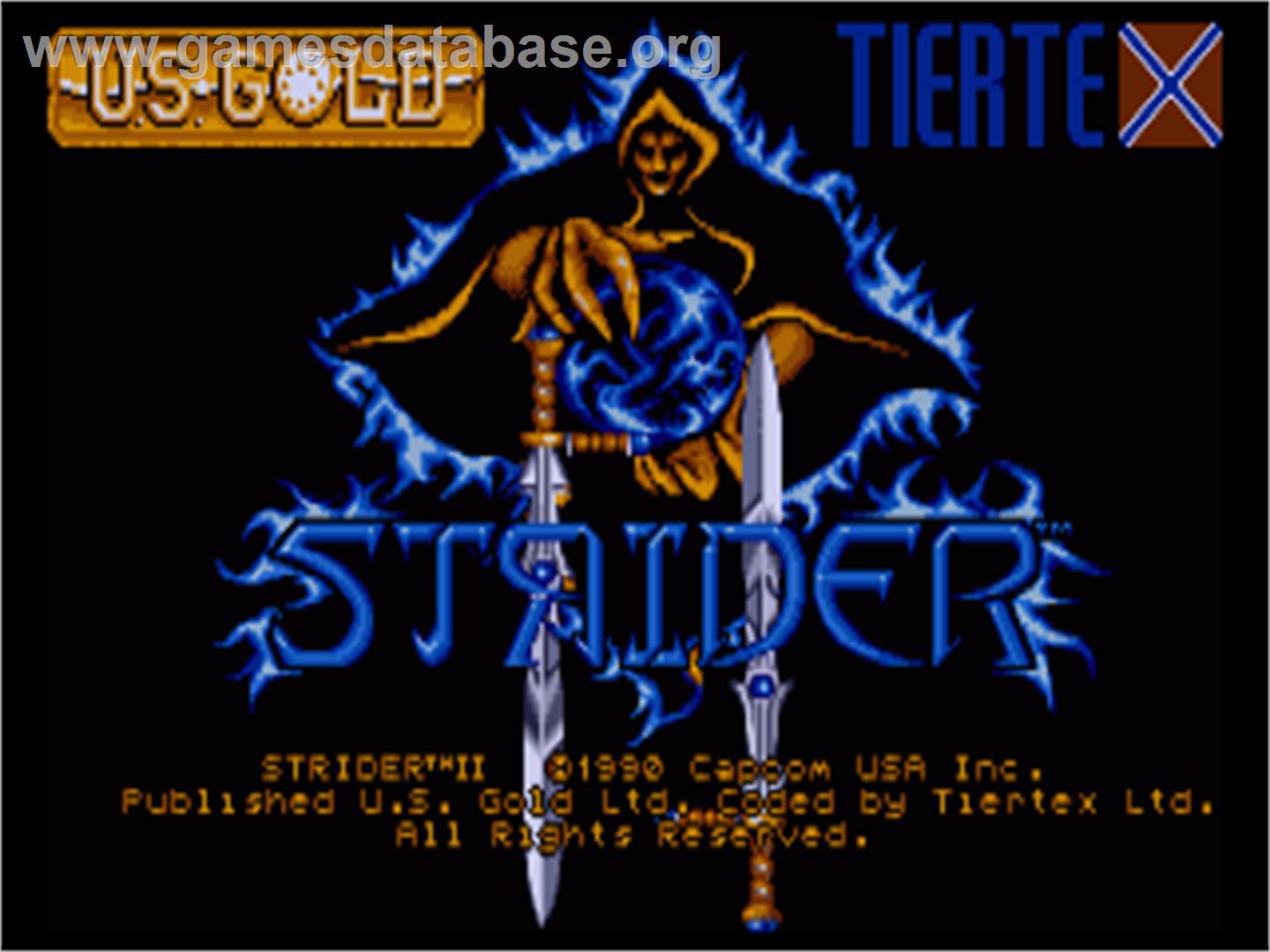 Strider 2 - Commodore Amiga - Artwork - Title Screen