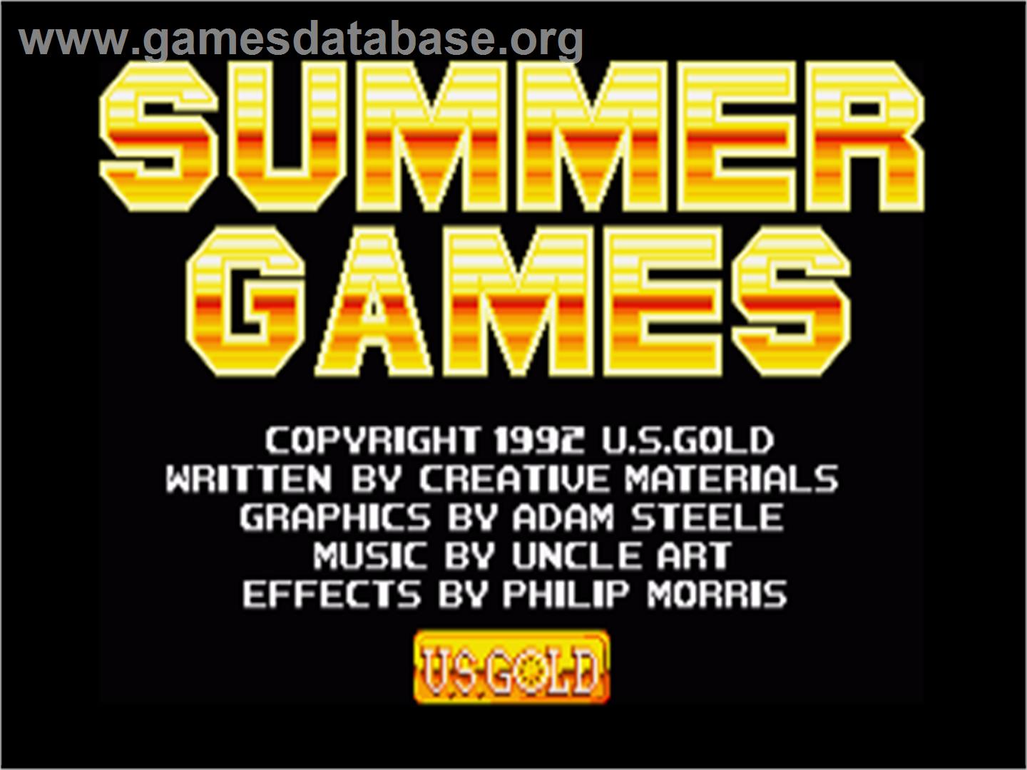 Summer Games - Commodore Amiga - Artwork - Title Screen