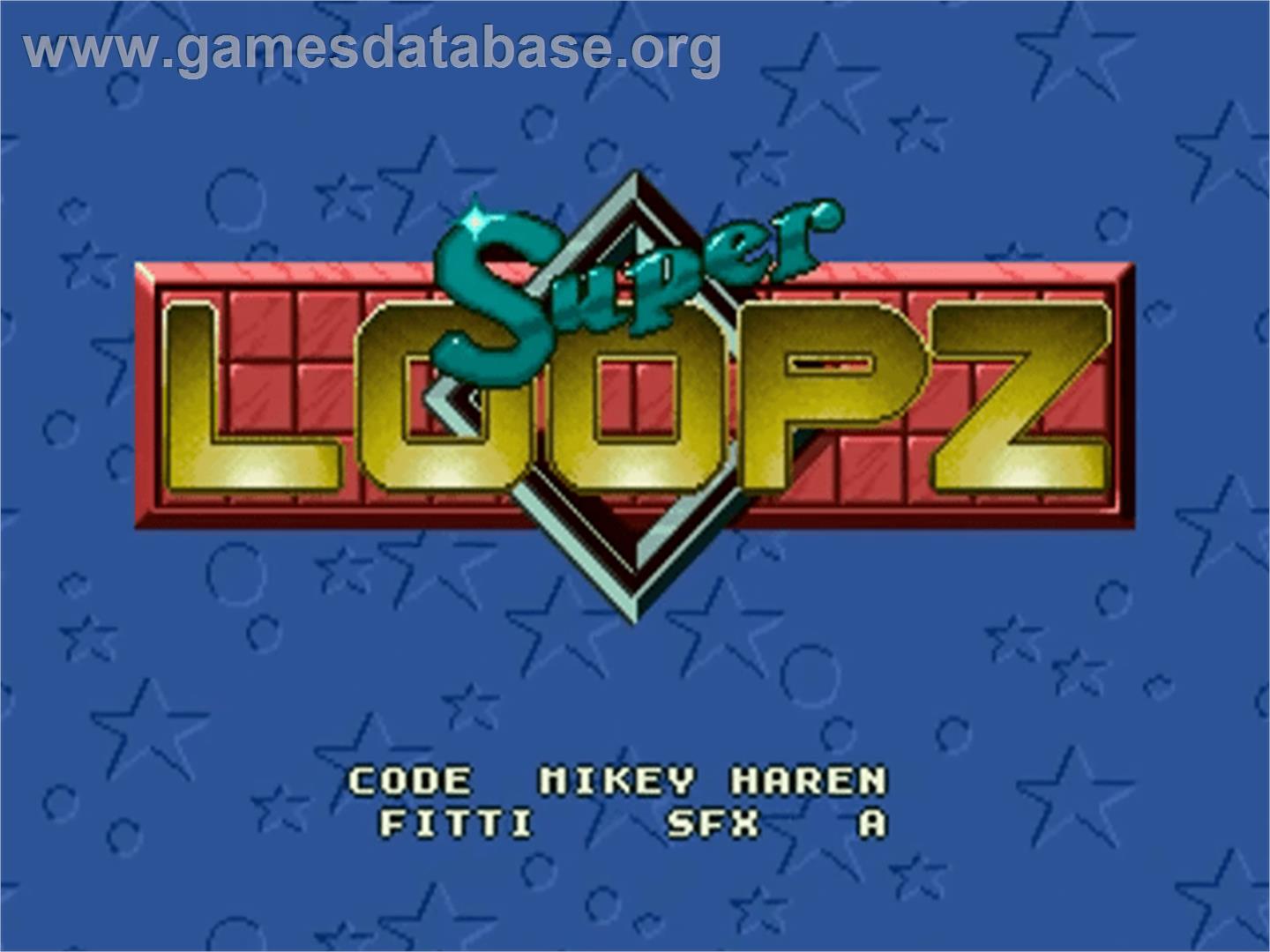 Super Loopz - Commodore Amiga - Artwork - Title Screen