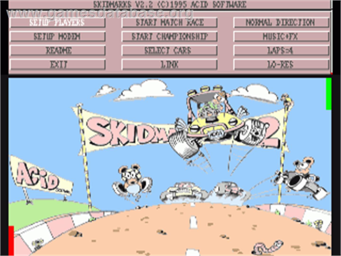 Super Skidmarks - Commodore Amiga - Artwork - Title Screen
