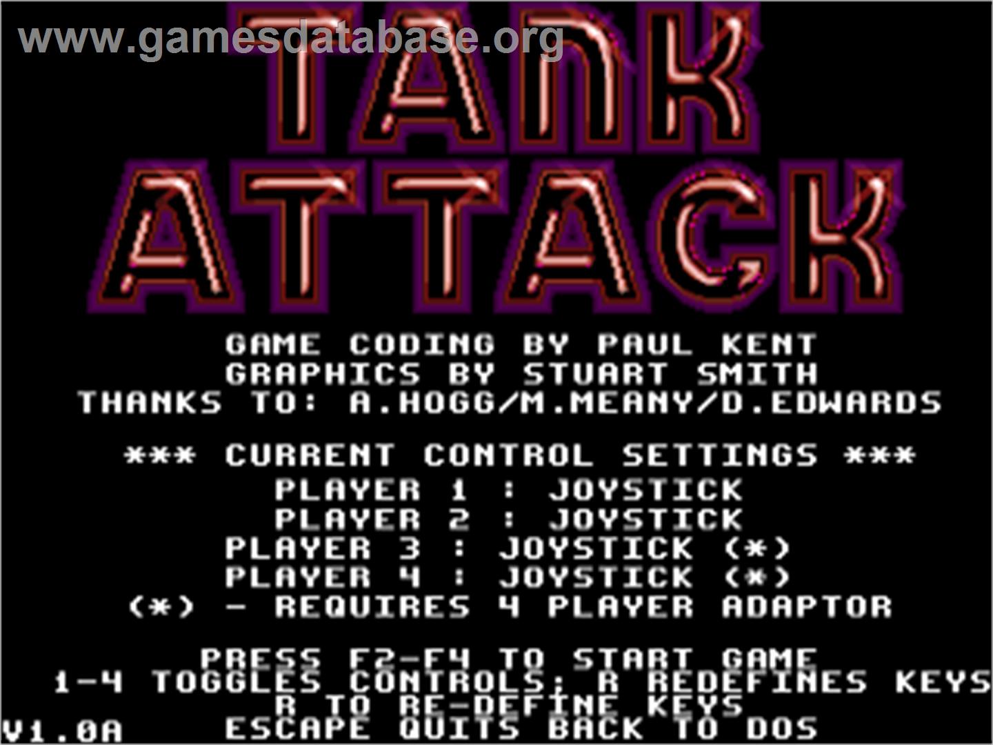 Tank Attack - Commodore Amiga - Artwork - Title Screen