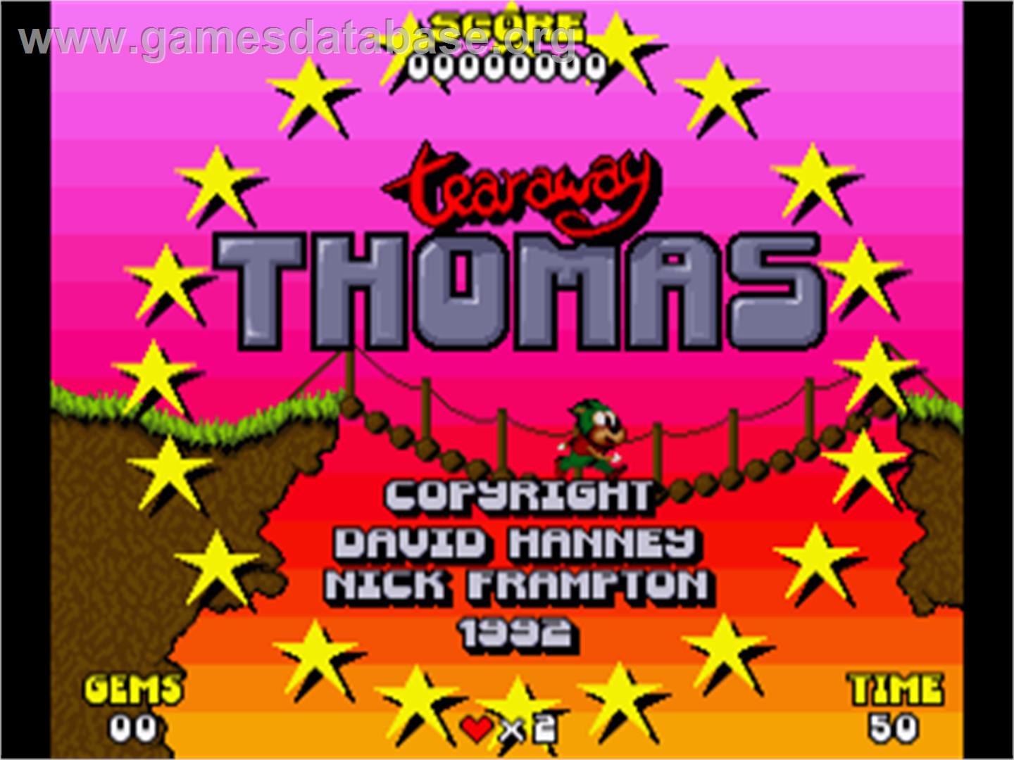 Tearaway Thomas - Commodore Amiga - Artwork - Title Screen