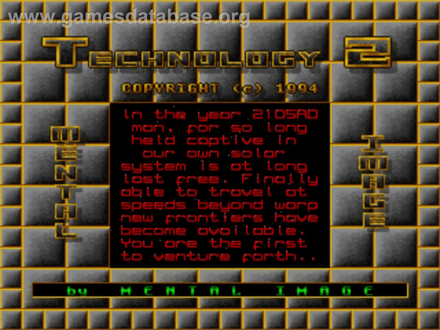 Technology 2 - Commodore Amiga - Artwork - Title Screen