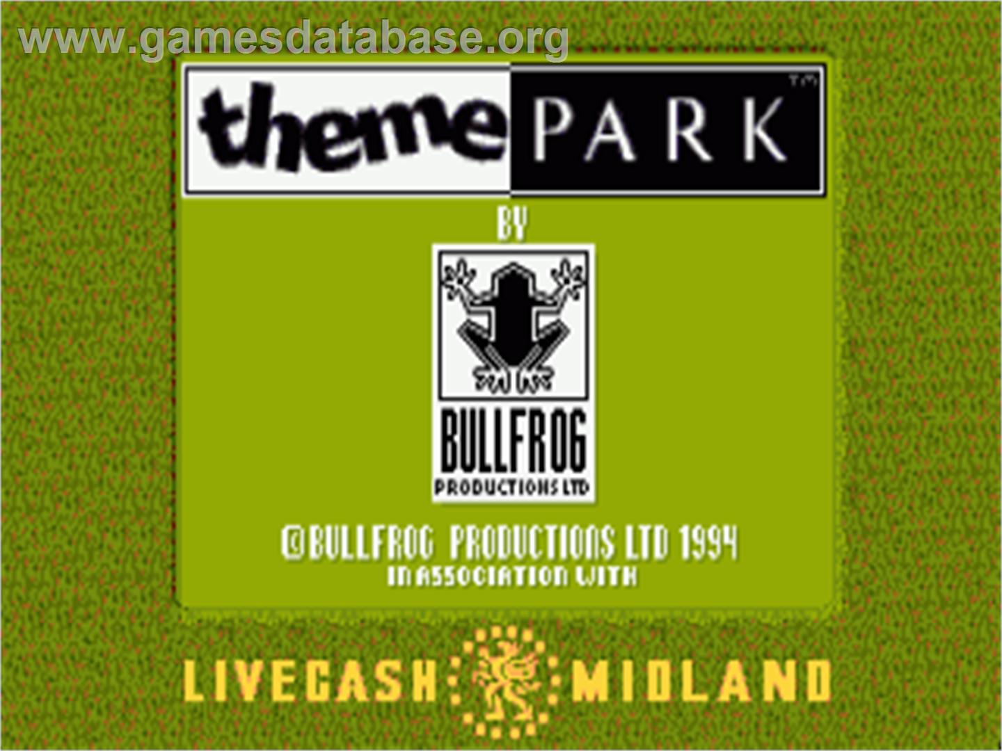 Theme Park - Commodore Amiga - Artwork - Title Screen