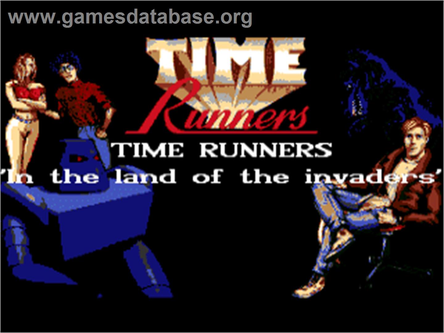 Time Runners 7 - In The Land Of The Invaders - Commodore Amiga - Artwork - Title Screen