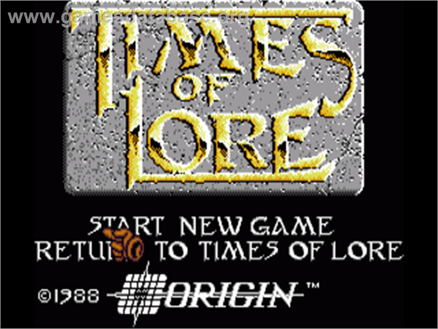 Times of Lore - Commodore Amiga - Artwork - Title Screen