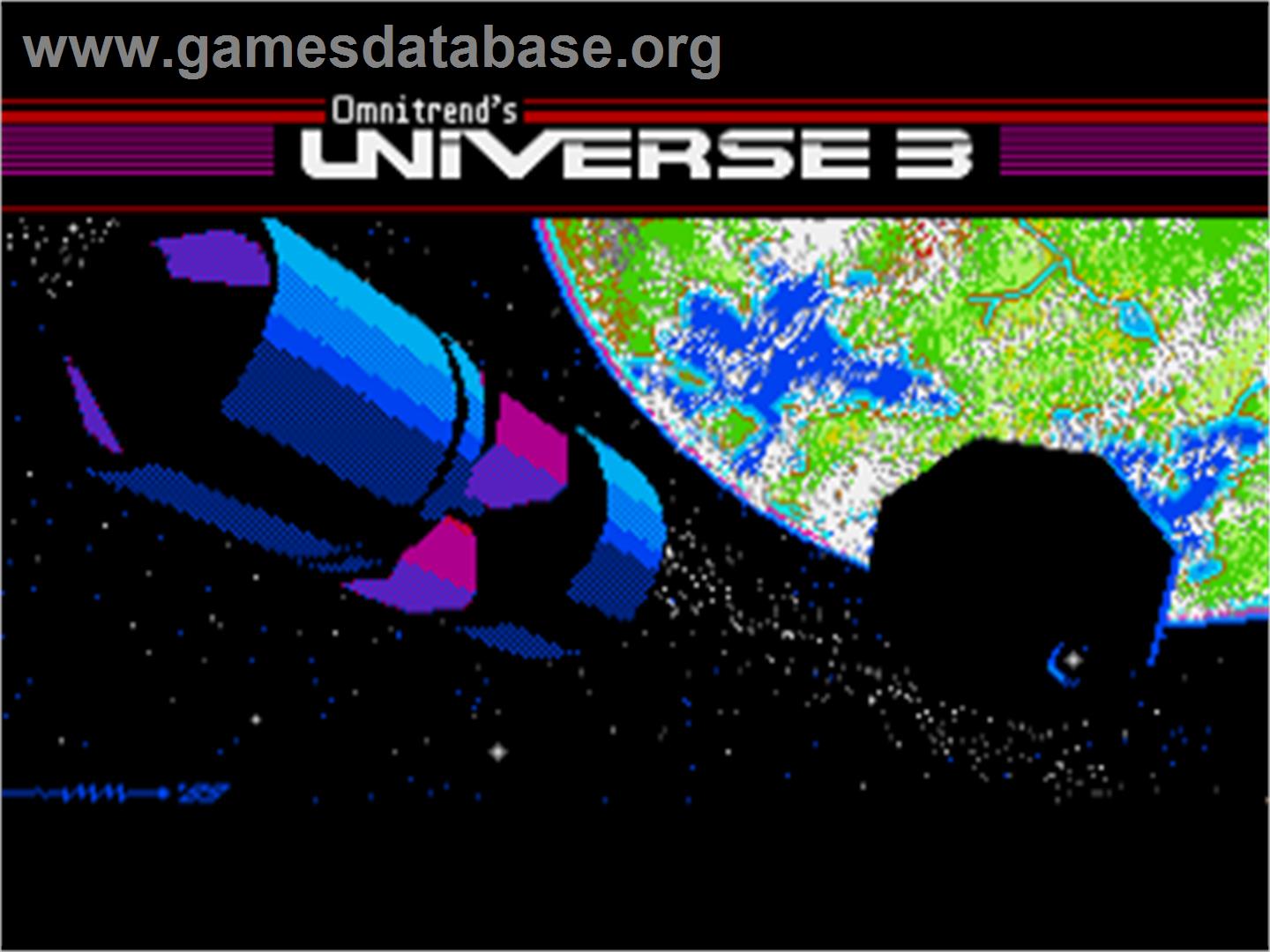 Universe 3 - Commodore Amiga - Artwork - Title Screen