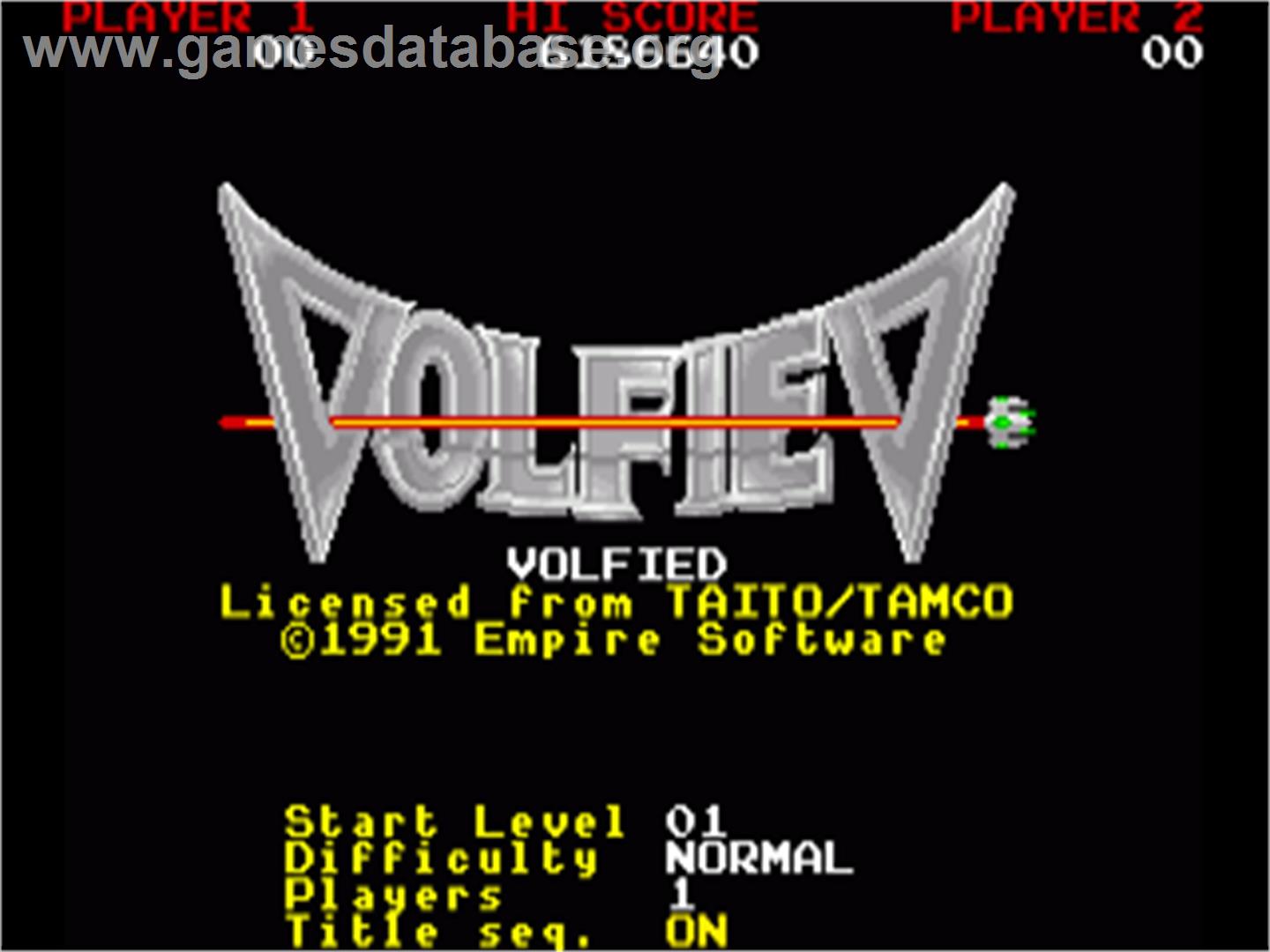 Volfied - Commodore Amiga - Artwork - Title Screen