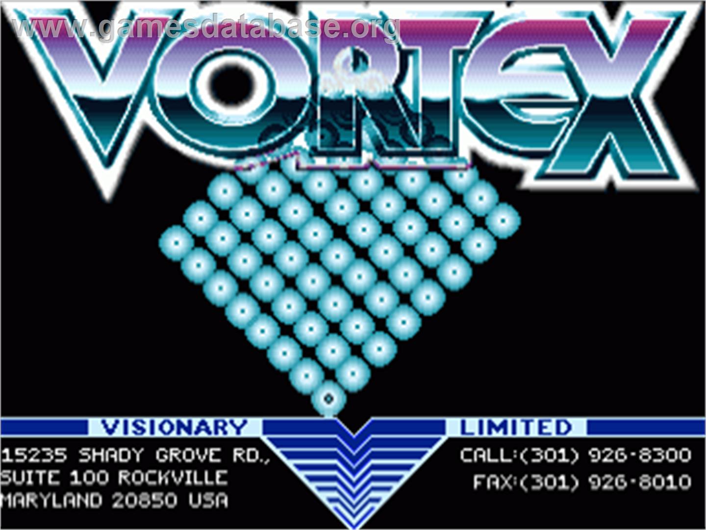 Vortex - Commodore Amiga - Artwork - Title Screen