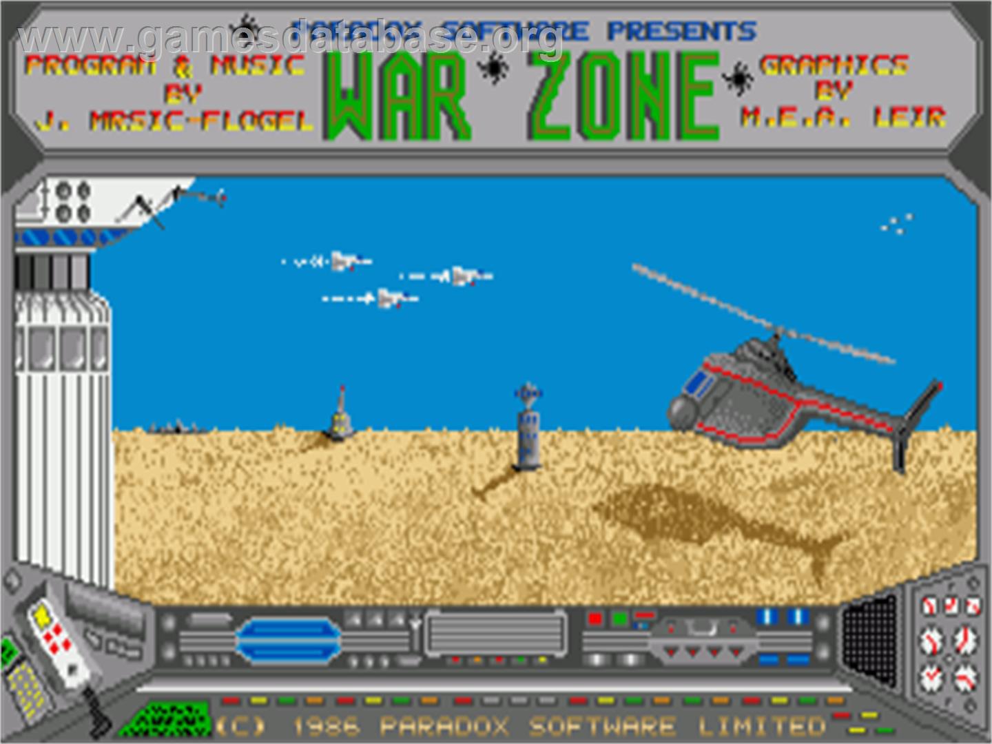 War Zone (paradox) - Commodore Amiga - Artwork - Title Screen