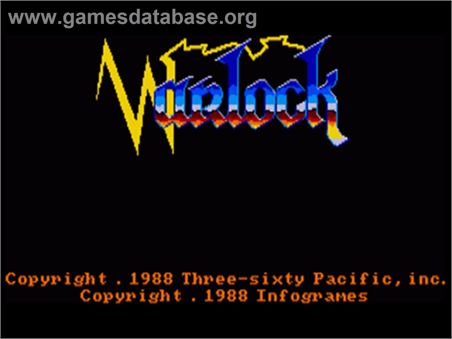 Warlock: The Avenger - Commodore Amiga - Artwork - Title Screen