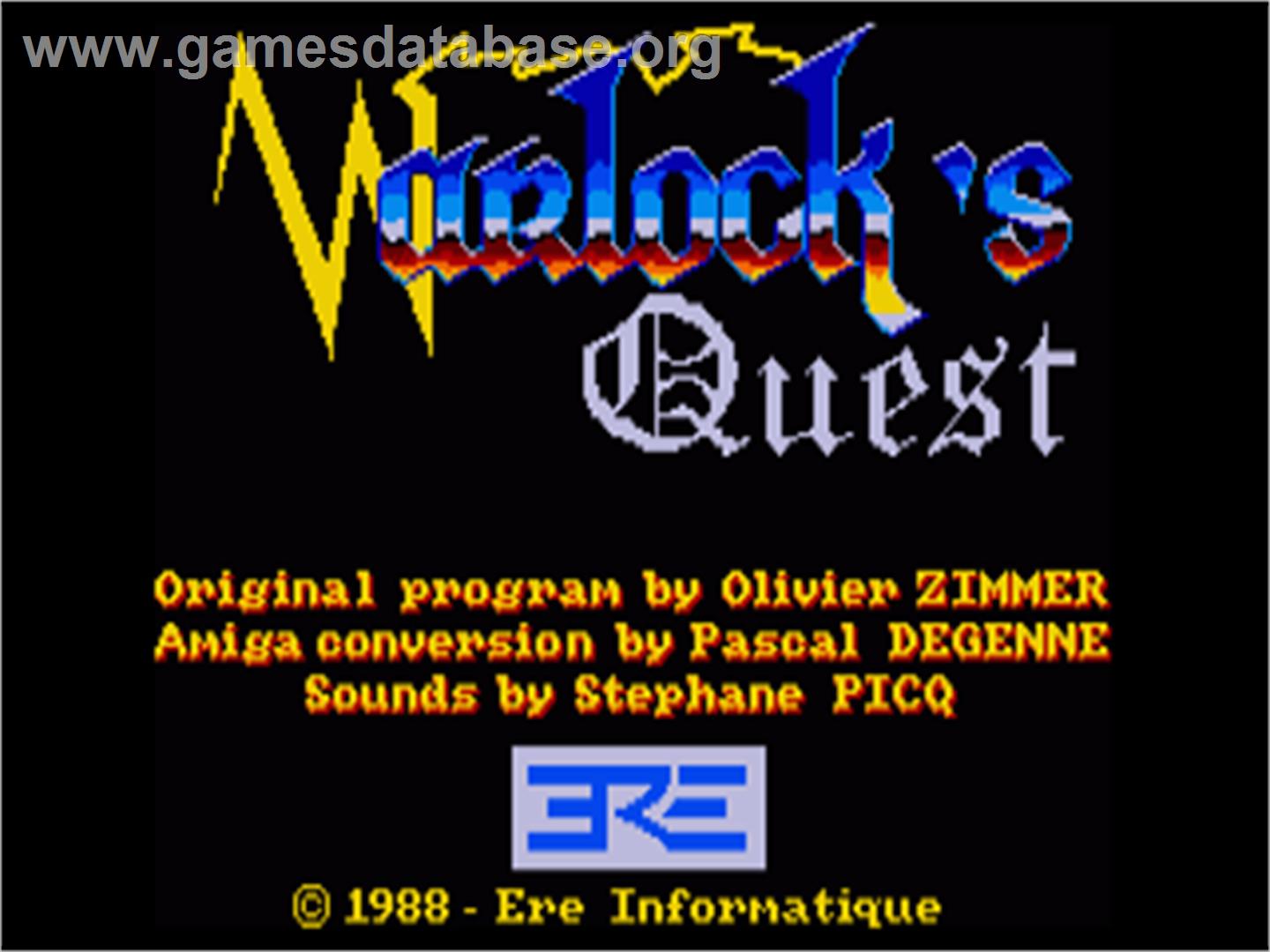 Warlock's Quest - Commodore Amiga - Artwork - Title Screen