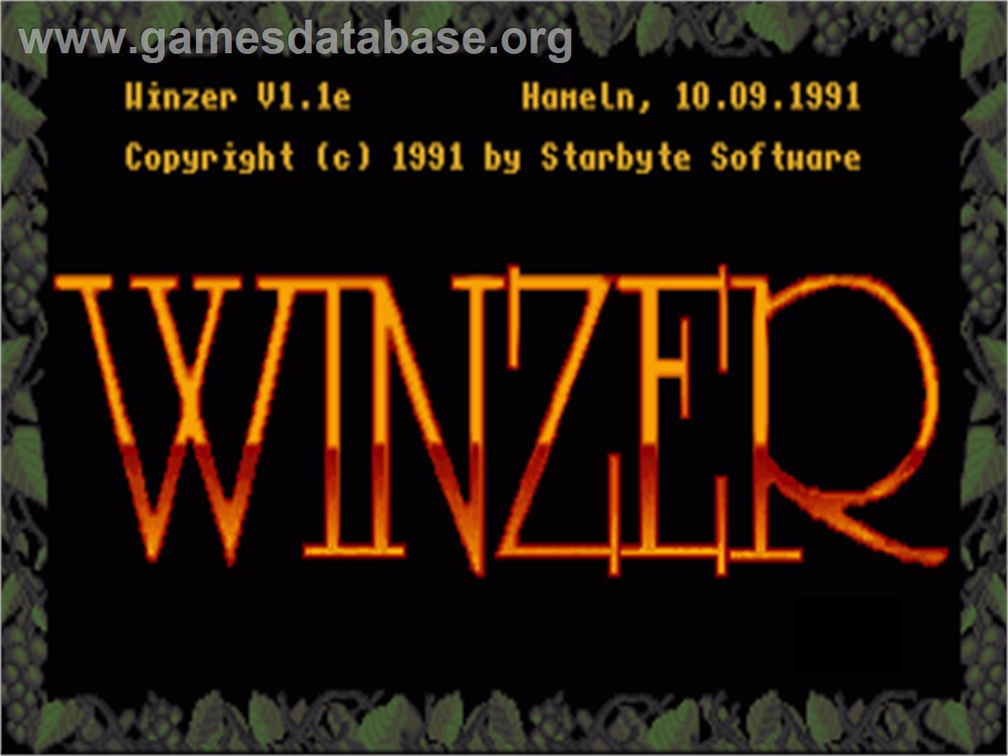Winzer - Commodore Amiga - Artwork - Title Screen
