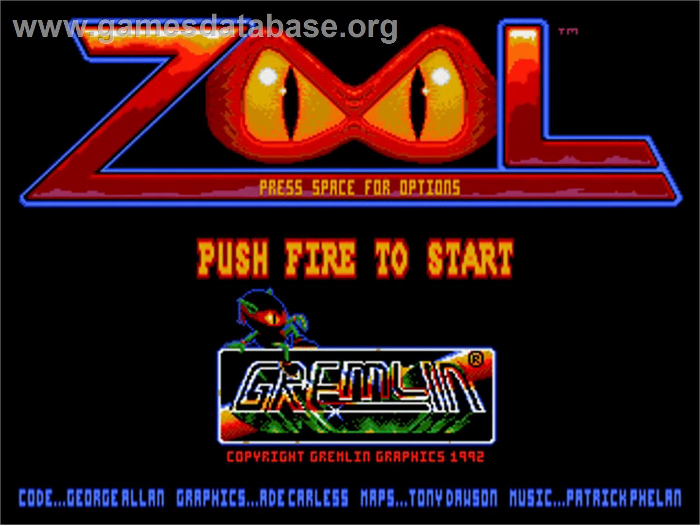 Zool - Commodore Amiga - Artwork - Title Screen