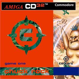 Box cover for Chuck Rock on the Commodore Amiga CD32.