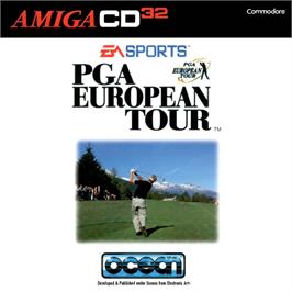 Box cover for PGA European Tour on the Commodore Amiga CD32.