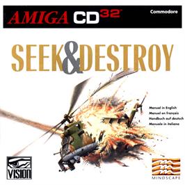 Box cover for Seek and Destroy on the Commodore Amiga CD32.