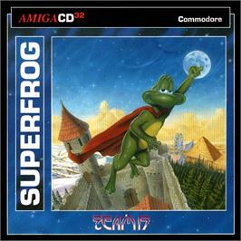 Box cover for Superfrog on the Commodore Amiga CD32.