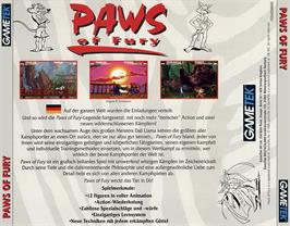 Box back cover for Brutal - Paws Of Fury on the Commodore Amiga CD32.