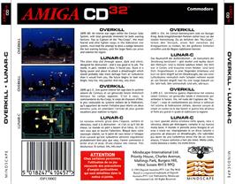 Box back cover for Overkill And Lunar-c on the Commodore Amiga CD32.