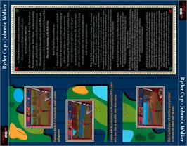 Box back cover for Ryder Cup - Johnnie Walker on the Commodore Amiga CD32.