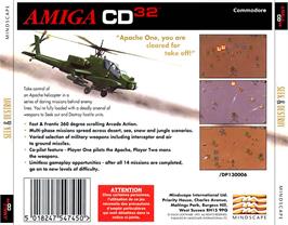 Box back cover for Seek and Destroy on the Commodore Amiga CD32.