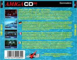 Box back cover for Surf Ninjas on the Commodore Amiga CD32.