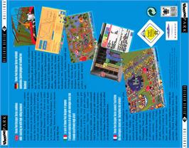 Box back cover for Theme Park on the Commodore Amiga CD32.