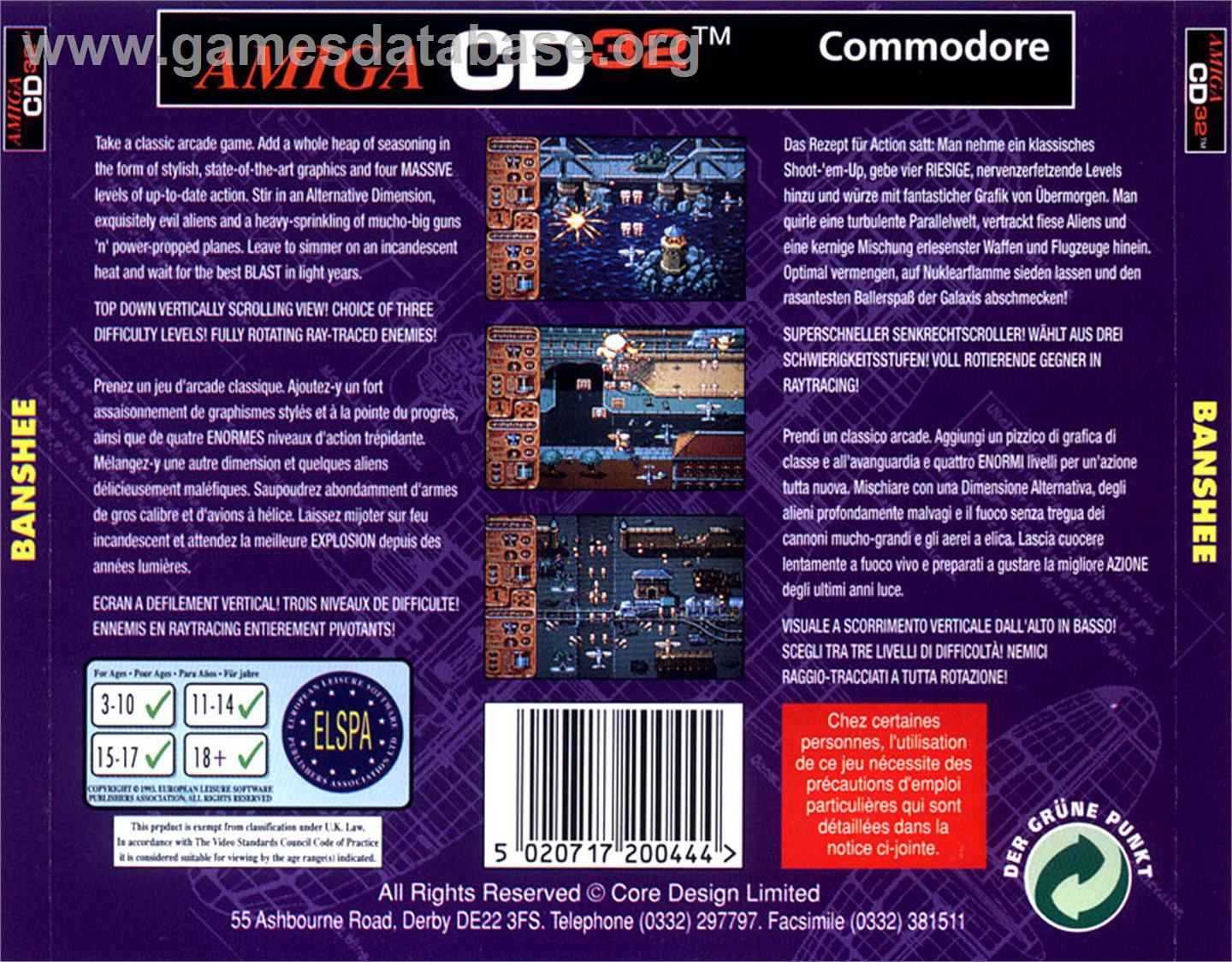 Banshee - Commodore Amiga CD32 - Artwork - Box Back
