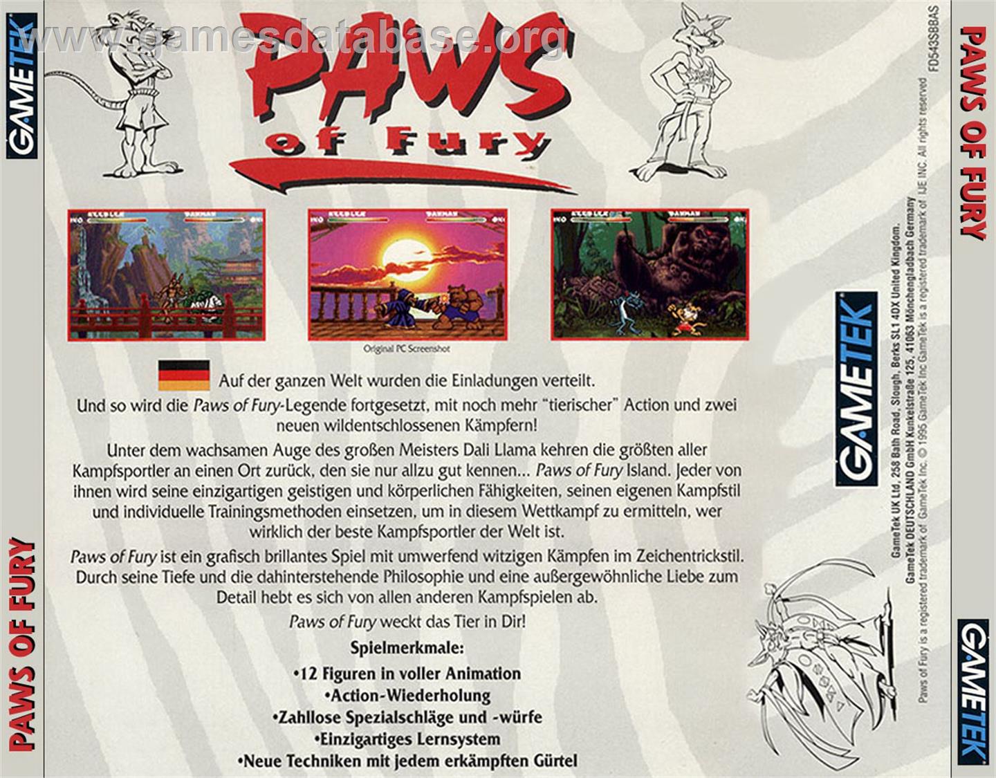 Brutal - Paws Of Fury - Commodore Amiga CD32 - Artwork - Box Back