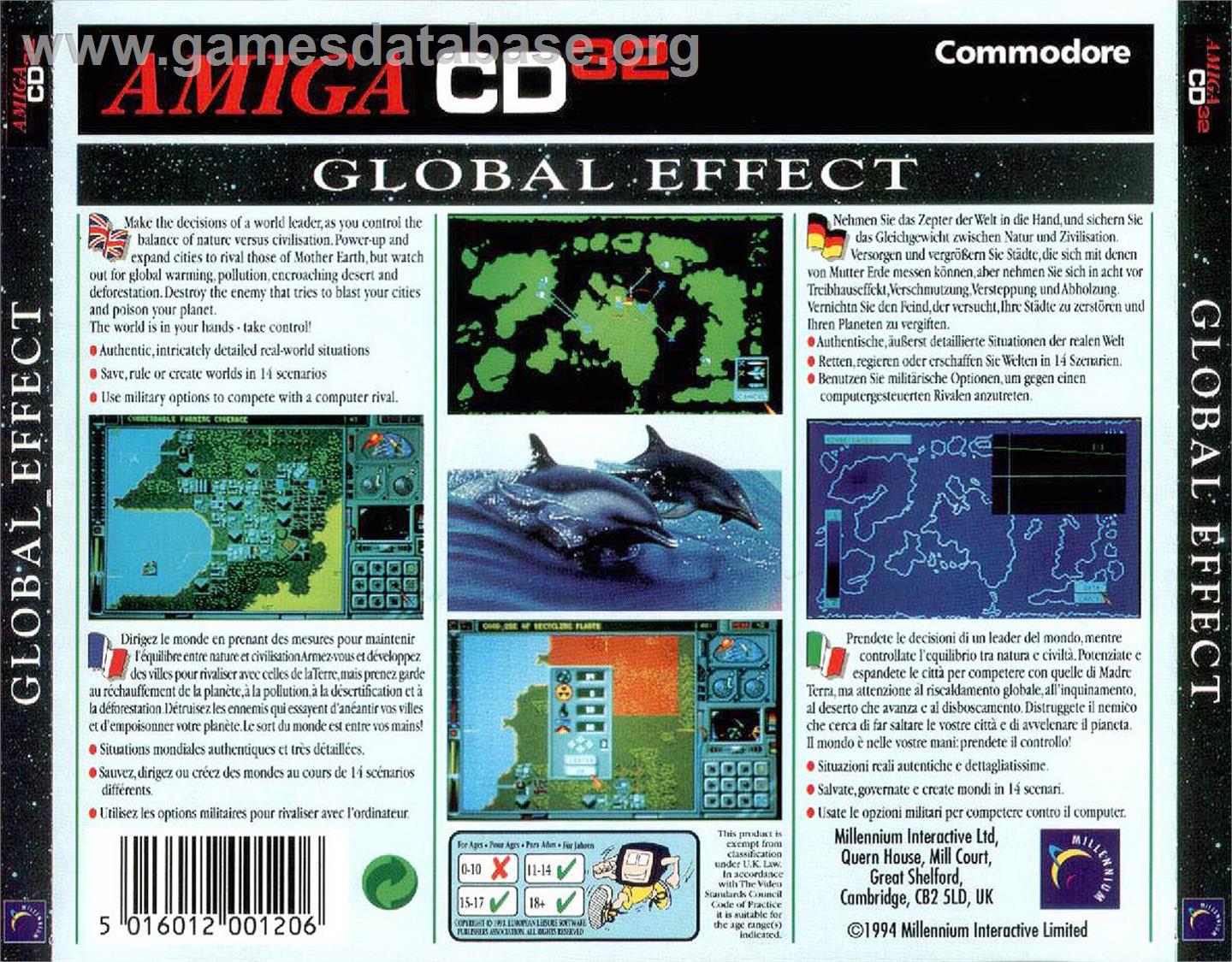 Global Effect - Commodore Amiga CD32 - Artwork - Box Back