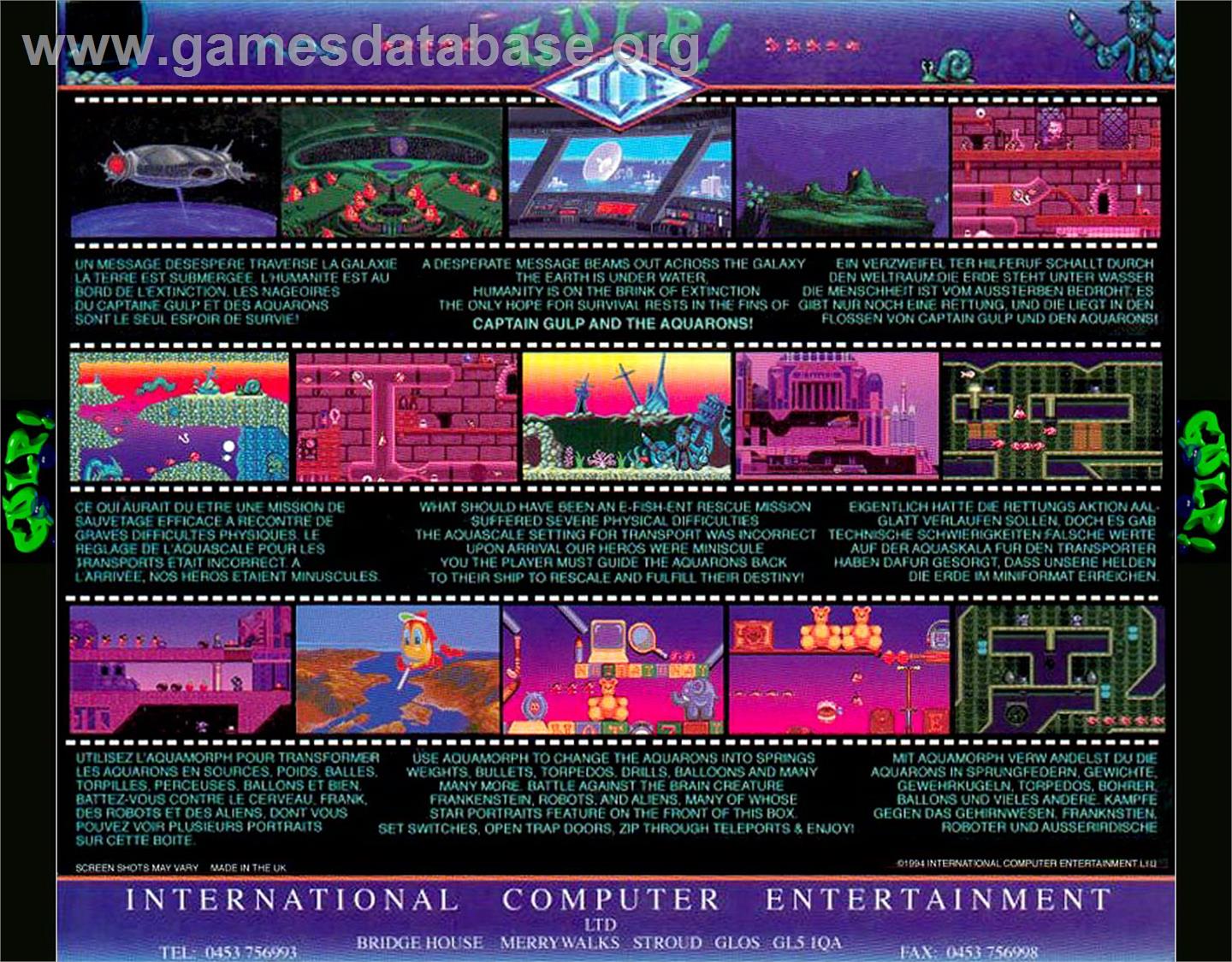 Gulp! - Commodore Amiga CD32 - Artwork - Box Back