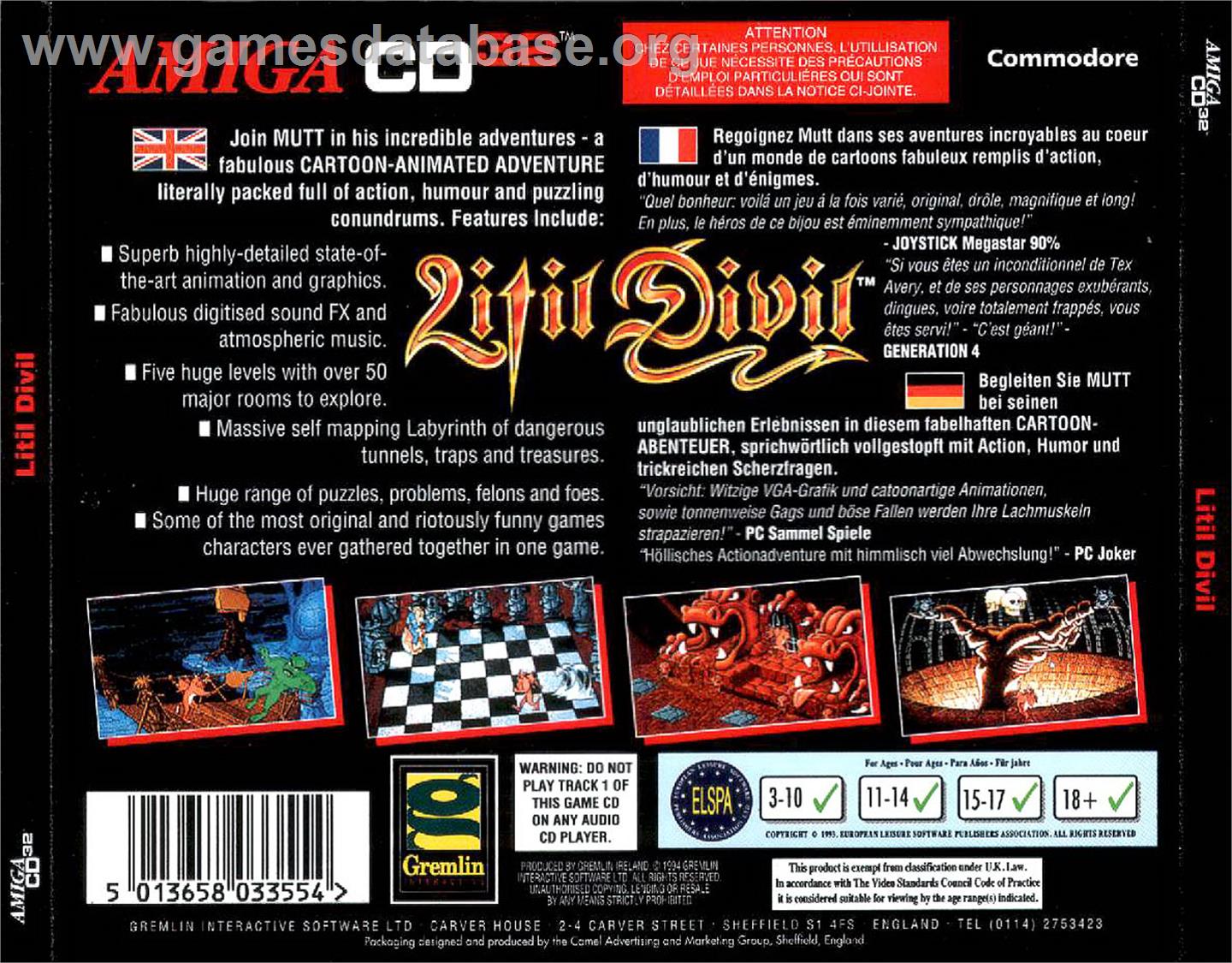 Litil Divil - Commodore Amiga CD32 - Artwork - Box Back